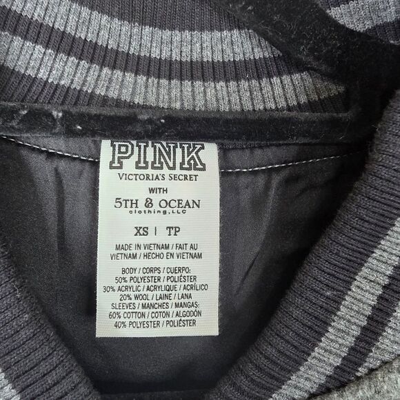 Victorias Secret Pink GRAPHIC US ARMY Bomber Varsity Jacket Coat size XS - Picture 3 of 8